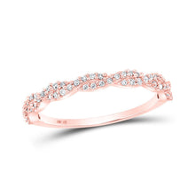 Load image into Gallery viewer, Rose Gold Diamond Twist Stackable Band Ring - A Mesmerizing Beauty - Splendid Jewellery