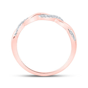 Rose Gold Diamond Twist Stackable Band Ring - A Mesmerizing Beauty - Splendid Jewellery