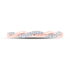 Rose Gold Diamond Twist Stackable Band Ring - A Mesmerizing Beauty - Alternate view 4 from Splendid Jewellery