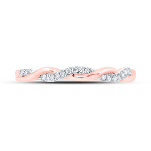 Rose Gold Diamond Twist Stackable Band Ring - A Mesmerizing Beauty - Splendid Jewellery