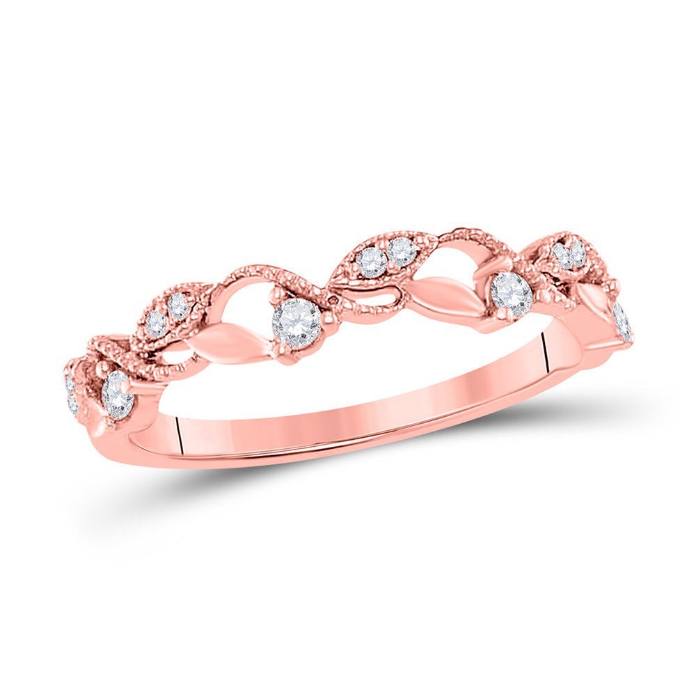 Rose Gold Diamond Vine Stackable Band: A Mesmerizing Touch of Elegance - Splendid Jewellery
