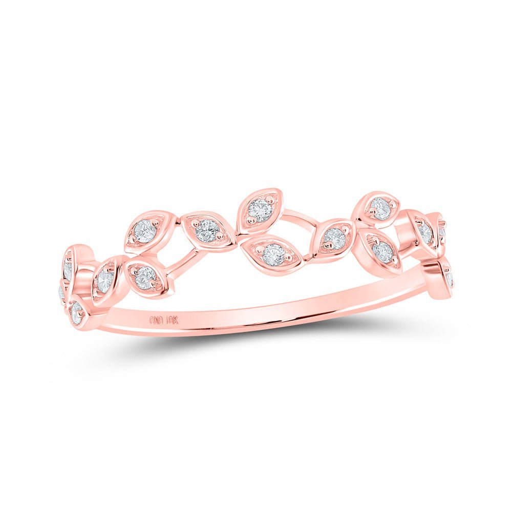Rose Gold Diamond Vine Stackable Band Ring - A Touch of Elegance and Sparkle - Splendid Jewellery