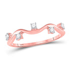 Rose Gold Diamond Wave Stackable Band Ring - A Touch of Elegance for Every Occasion - Alternate view 1 from Splendid Jewellery