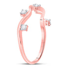 Rose Gold Diamond Wave Stackable Band Ring - A Touch of Elegance for Every Occasion - Splendid Jewellery