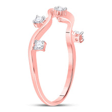 Load image into Gallery viewer, Rose Gold Diamond Wave Stackable Band Ring - A Touch of Elegance for Every Occasion - Alternate view 2 from Splendid Jewellery