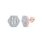 Rose Gold Hexagon Diamond Earrings: A Mesmerizing Masterpiece of Elegance - Splendid Jewellery