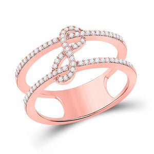 Rose Gold Infinity Sparkle Diamond Fashion Ring - Splendid Jewellery