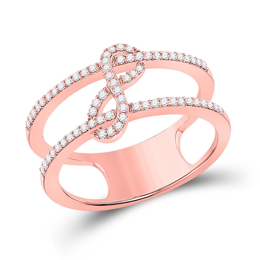 Rose Gold Infinity Sparkle Diamond Fashion Ring - Splendid Jewellery