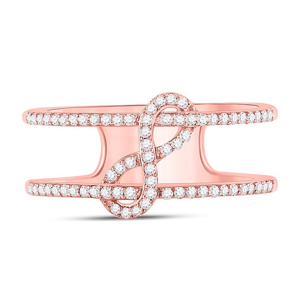 Rose Gold Infinity Sparkle Diamond Fashion Ring - Splendid Jewellery