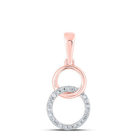 Rose Gold Interlocking Circle Diamond Pendant - A Captivating Symbol of Elegance and Romance - Splendid Jewellery
