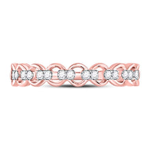 Load image into Gallery viewer, Rose Gold Link Diamond Stackable Band - A Touch of Elegance and Sparkle Front View from Splendid Jewellery