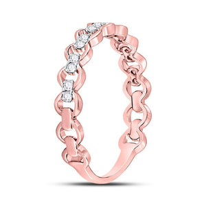 Rose Gold Link Diamond Stackable Band - A Touch of Elegance and Sparkle - Splendid Jewellery