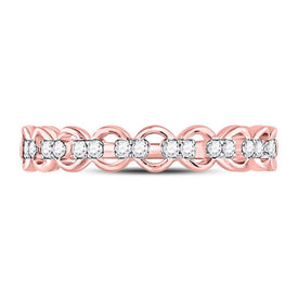 Rose Gold Link Diamond Stackable Band - A Touch of Elegance and Sparkle - Splendid Jewellery