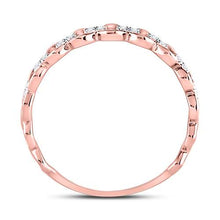 Load image into Gallery viewer, Rose Gold Link Diamond Stackable Band - A Touch of Elegance and Sparkle Top View from Splendid Jewellery