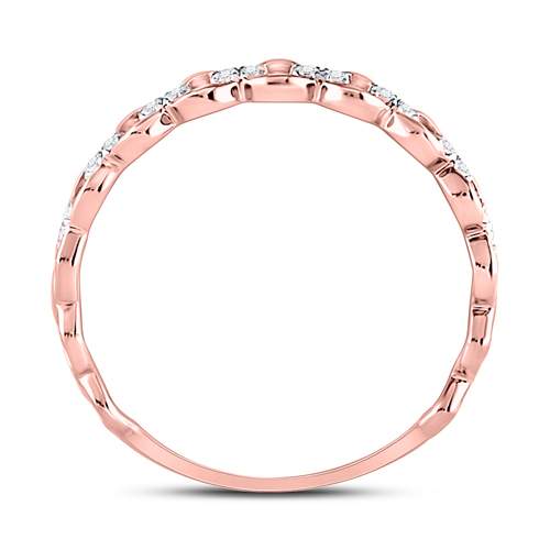 Rose Gold Link Diamond Stackable Band - A Touch of Elegance and Sparkle - Splendid Jewellery