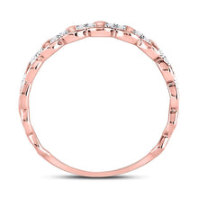 Load image into Gallery viewer, Rose Gold Link Diamond Stackable Band - A Touch of Elegance and Sparkle Side View from Splendid Jewellery