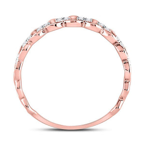 Rose Gold Link Diamond Stackable Band - A Touch of Elegance and Sparkle - Splendid Jewellery