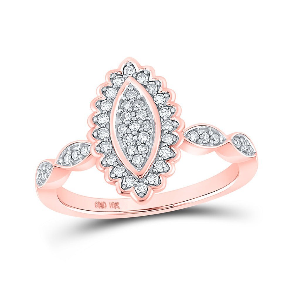 Rose Gold Oval Diamond Cluster Ring - Mesmerizing Brilliance - Splendid Jewellery