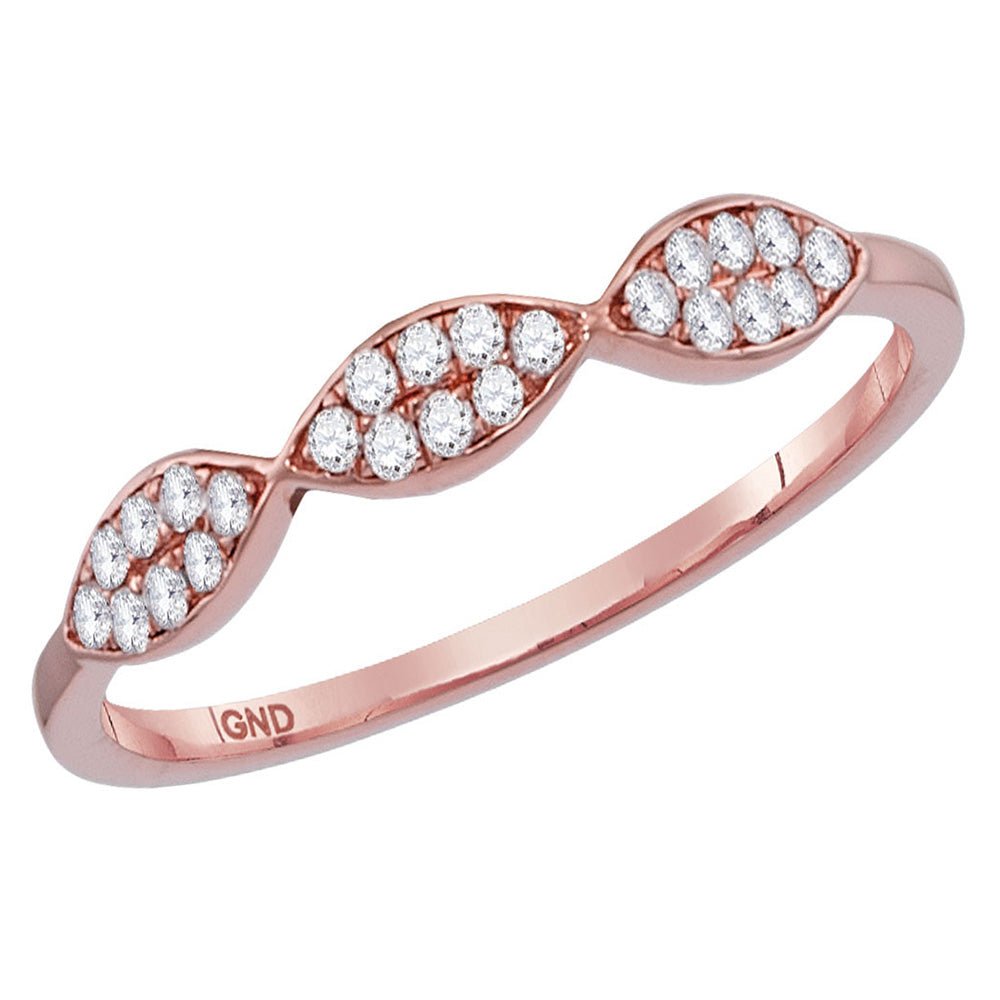 Rose Gold Oval Diamond Stackable Band Ring - A Touch of Elegance and Brilliance - Splendid Jewellery