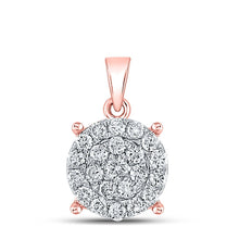 Load image into Gallery viewer, Rose Gold Radiance Diamond Cluster Pendant - Splendid Jewellery