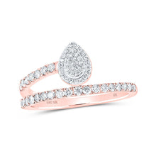 Load image into Gallery viewer, Rose Gold Teardrop Diamond Band Ring - A Timeless Elegance - Splendid Jewellery