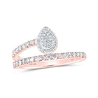 Rose Gold Teardrop Diamond Band Ring - A Timeless Elegance - Splendid Jewellery