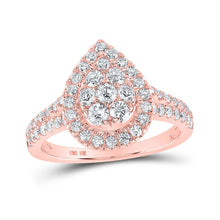 Load image into Gallery viewer, Rose Gold Teardrop Diamond Cluster Ring - A Dazzling Delight - Splendid Jewellery