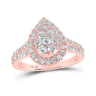 Rose Gold Teardrop Diamond Cluster Ring - A Dazzling Delight - Splendid Jewellery