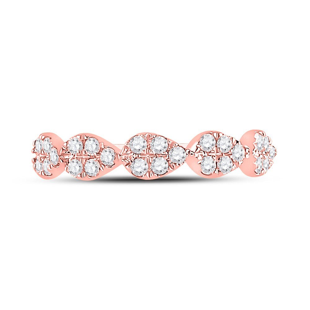 Rose Gold Teardrop Diamond Stackable Band - Radiant Elegance - Splendid Jewellery