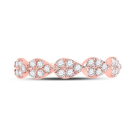 Rose Gold Teardrop Diamond Stackable Band - Radiant Elegance - Splendid Jewellery