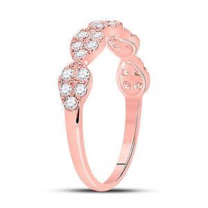 Rose Gold Teardrop Diamond Stackable Band - Radiant Elegance - Splendid Jewellery