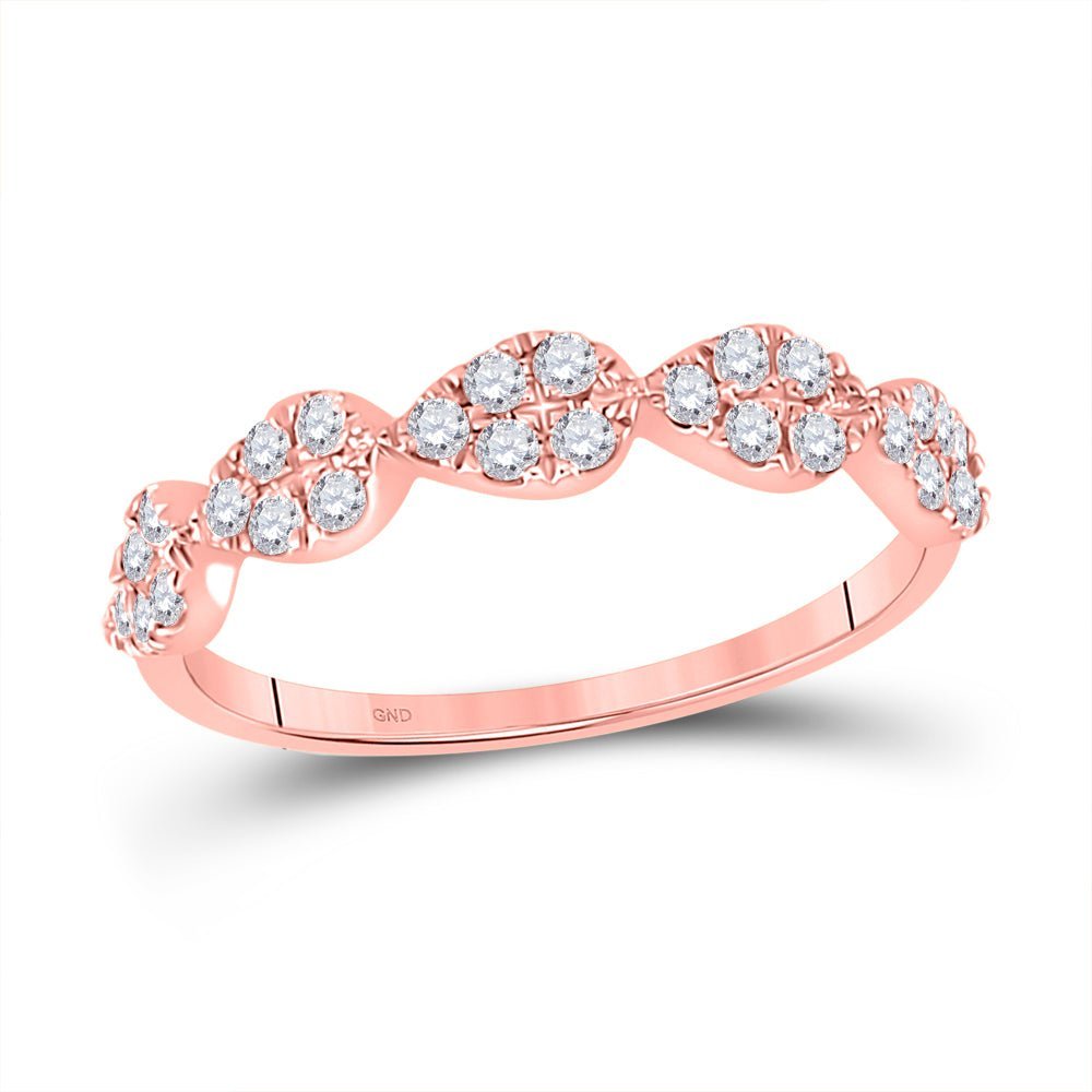 Rose Gold Teardrop Diamond Stackable Band - Radiant Elegance - Splendid Jewellery