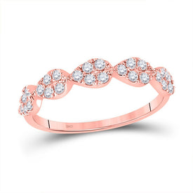 Rose Gold Teardrop Diamond Stackable Band - Radiant Elegance - Splendid Jewellery