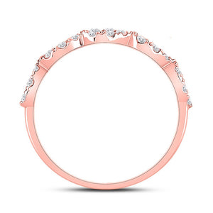 Rose Gold Teardrop Diamond Stackable Band - Radiant Elegance - Splendid Jewellery