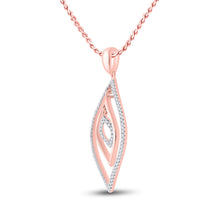 Load image into Gallery viewer, Rose Gold Triple Nested Diamond Outline Pendant - Captivating Elegance  Side View from Splendid Jewellery
