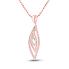 Rose Gold Triple Nested Diamond Outline Pendant - Captivating Elegance  Side View from Splendid Jewellery