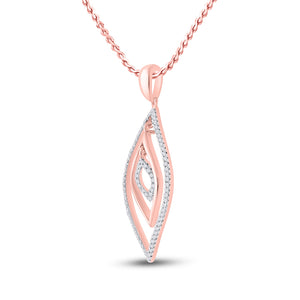 Rose Gold Triple Nested Diamond Outline Pendant - Captivating Elegance - Splendid Jewellery