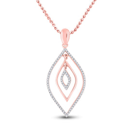 Rose Gold Triple Nested Diamond Outline Pendant - Captivating Elegance  Top View from Splendid Jewellery