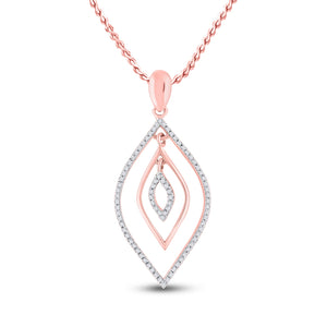 Rose Gold Triple Nested Diamond Outline Pendant - Captivating Elegance - Splendid Jewellery