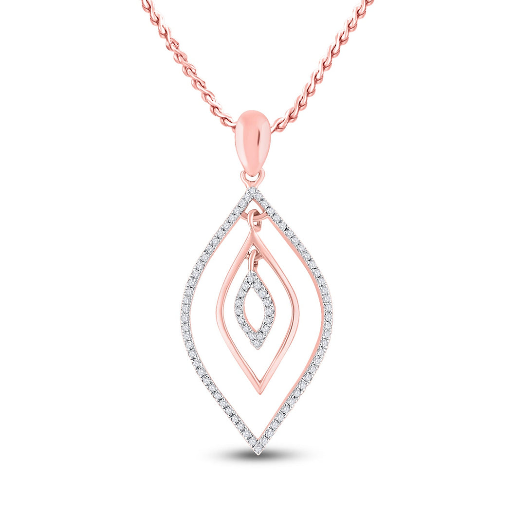 Rose Gold Triple Nested Diamond Outline Pendant - Captivating Elegance - Splendid Jewellery