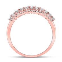 Load image into Gallery viewer, Rose Gold Triple Row Diamond Band: A Mesmerizing Statement of Elegance - Second Side View