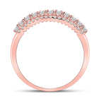 Rose Gold Triple Row Diamond Band: A Mesmerizing Statement of Elegance - Second Side View