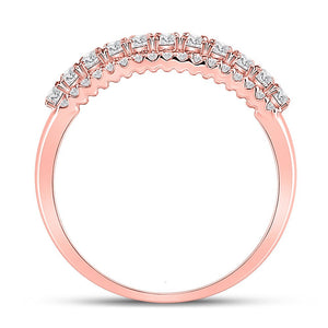 Rose Gold Triple Row Diamond Band: A Mesmerizing Statement of Elegance - Splendid Jewellery