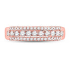 Rose Gold Triple Row Diamond Band: A Mesmerizing Statement of Elegance - Splendid Jewellery