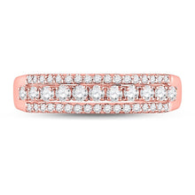 Load image into Gallery viewer, Rose Gold Triple Row Diamond Band: A Mesmerizing Statement of Elegance - Splendid Jewellery