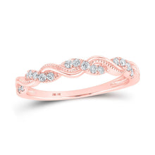 Load image into Gallery viewer, Rose Gold Twist Diamond Stackable Band Ring - A Dazzling Delight - Splendid Jewellery