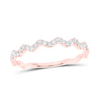 Rose Gold Zigzag Diamond Stackable Band Ring Top View from Splendid Jewellery