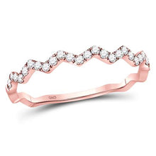 Load image into Gallery viewer, Rose Gold Zigzag Diamond Stackable Band Ring - Splendid Jewellery