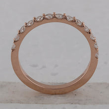 Load image into Gallery viewer, Rose Radiance: 14kt Rose Gold Women&#39;s Round Diamond Wedding Single Row Band - Second Side View