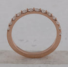 Rose Radiance: 14kt Rose Gold Women's Round Diamond Wedding Single Row Band - Second Side View